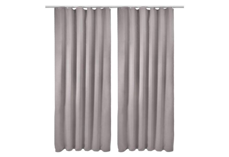 Beautissu Vorhang Amelie Nora, 2er Set Kräuselband Verdunkelungsvorhang 140x245cm von Beautissu