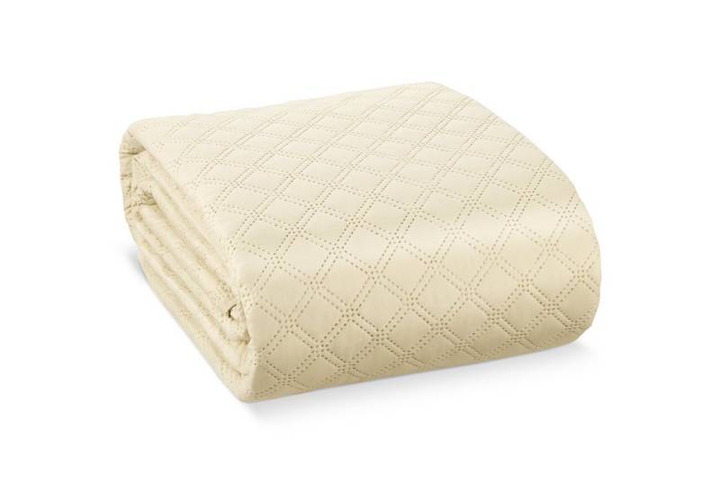 Beautissu Tagesdecke Olivia, Bettüberwurf für Boxspringbett & Sofa 220x240 cm Creme von Beautissu
