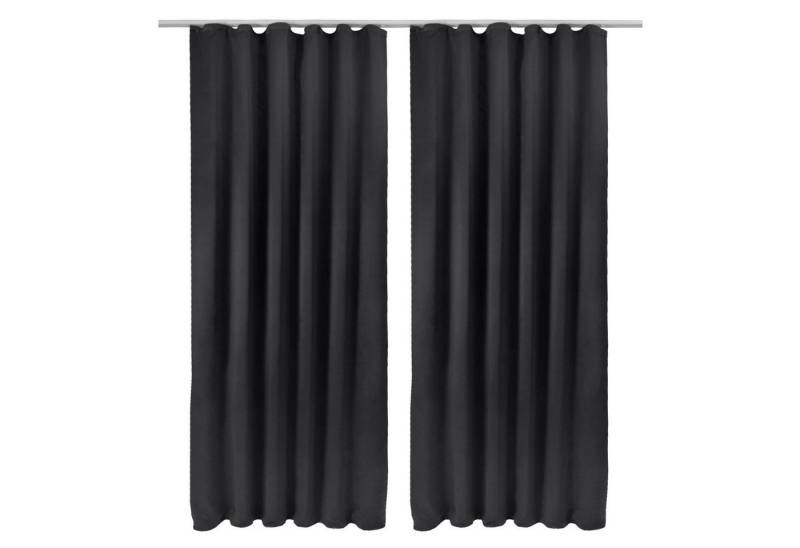 Beautissu Vorhang Amelie Nora, 2er Set Kräuselband Verdunkelungsvorhang 140x245cm von Beautissu