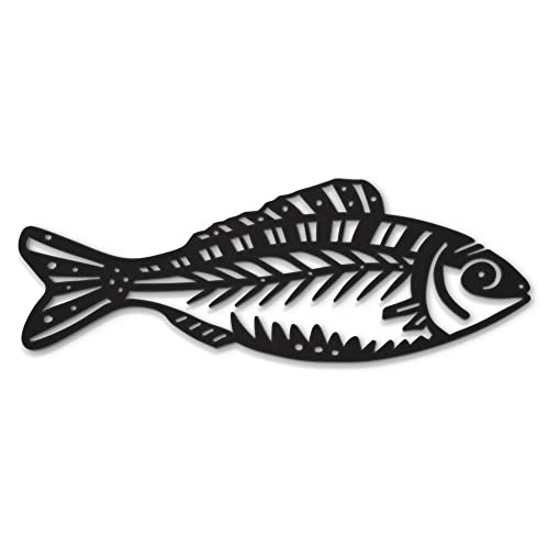 Beautiwall Fische Moderne Wanddeko Metall Schwarz - Beschichtete Wandschmuck Metallbilder - Wohnzimmer Badezimmer Schlafzimmer Wand Deko Metalldekoration - Inklusive Klebestreifen Beautiwall Fische Moderne Wanddeko Metall Schwarz - Beschichtete Wandschmuck Metallbilder - Wohnzimmer Badezimmer Schlafzimmer Wand Deko Metalldekoration - Inklusive Klebestreifen von Beautiwall