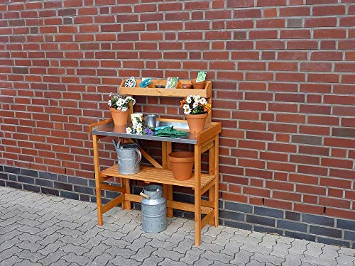 Beauty.Scouts Outdoor Dino Collection Pflanztisch Jim I, Kiefer, honigbraun, 97x45x128cm, Blumenpflanztsich, Gartenarbeitstisch, Garten, Gartenausstattung, Garteneinrichtung von Beauty.Scouts Outdoor Dino Collection