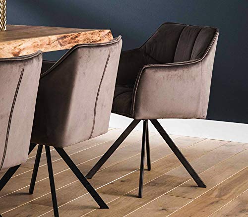 Beauty.Scouts Drehsessel Bly 2xStuhl gepolstert Stahlgestell trendig mit Arm- & Rückenlehne Polsterstuhl Polsterstühle Esszimmerstühle Wohnen Größe Anthrazit Velvet von Beauty.Scouts