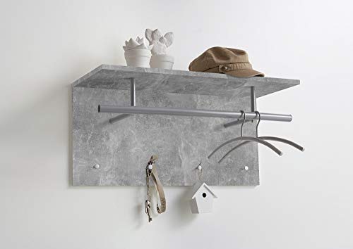 Beauty.Scouts Wandgarderobe Midi in Beton LA grau 72x34,5x29,5cm Garderobe Kleidergarderobe Kleiderhaken Jackengarderobe Jackenhaken Flugarderobe Flur von Beauty.Scouts