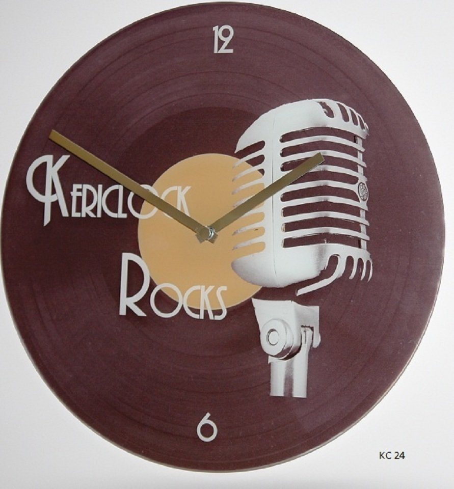 Beauty.Scouts Wanduhr Quartz Wanduhr "Rock" aus Glas mit Mikrophone, Ø 40 cm Beauty.Scouts Wanduhr Quartz Wanduhr "Rock" aus Glas mit Mikrophone, Ø 40 cm von Beauty.Scouts