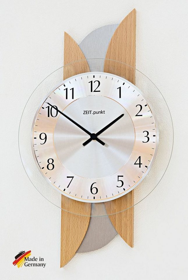 Beauty.Scouts Wanduhr Quarz Wanduhr "Julian" massive Buche, diamantgedrehtem Ziffernblatt von Beauty.Scouts