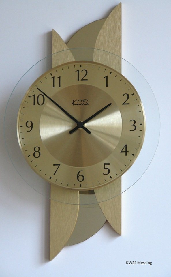 Beauty.Scouts Wanduhr Quarz Wanduhr Max" aus MDF und Metall, 23 x 40 cm, Messing" von Beauty.Scouts