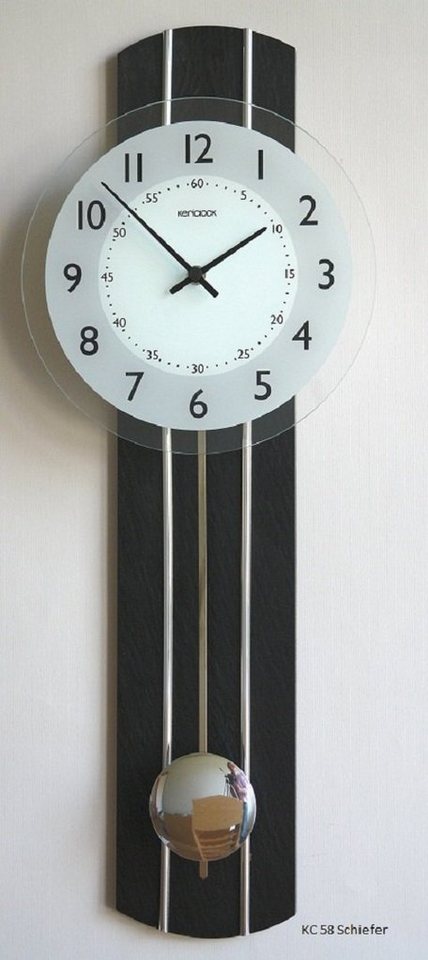 Beauty.Scouts Wanduhr Wanduhr "Kurt" mit Quarzpendelwerk, Glas, 23 x 60 cm, schiefer Beauty.Scouts Wanduhr Wanduhr "Kurt" mit Quarzpendelwerk, Glas, 23 x 60 cm, schiefer von Beauty.Scouts