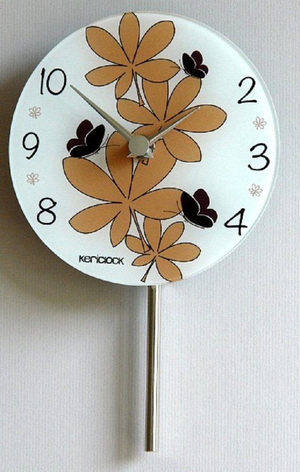 Beauty.Scouts Wanduhr Wanduhr Pendeluhr Flower" Glas, Küche, 23x14 cm, in Weiß" von Beauty.Scouts