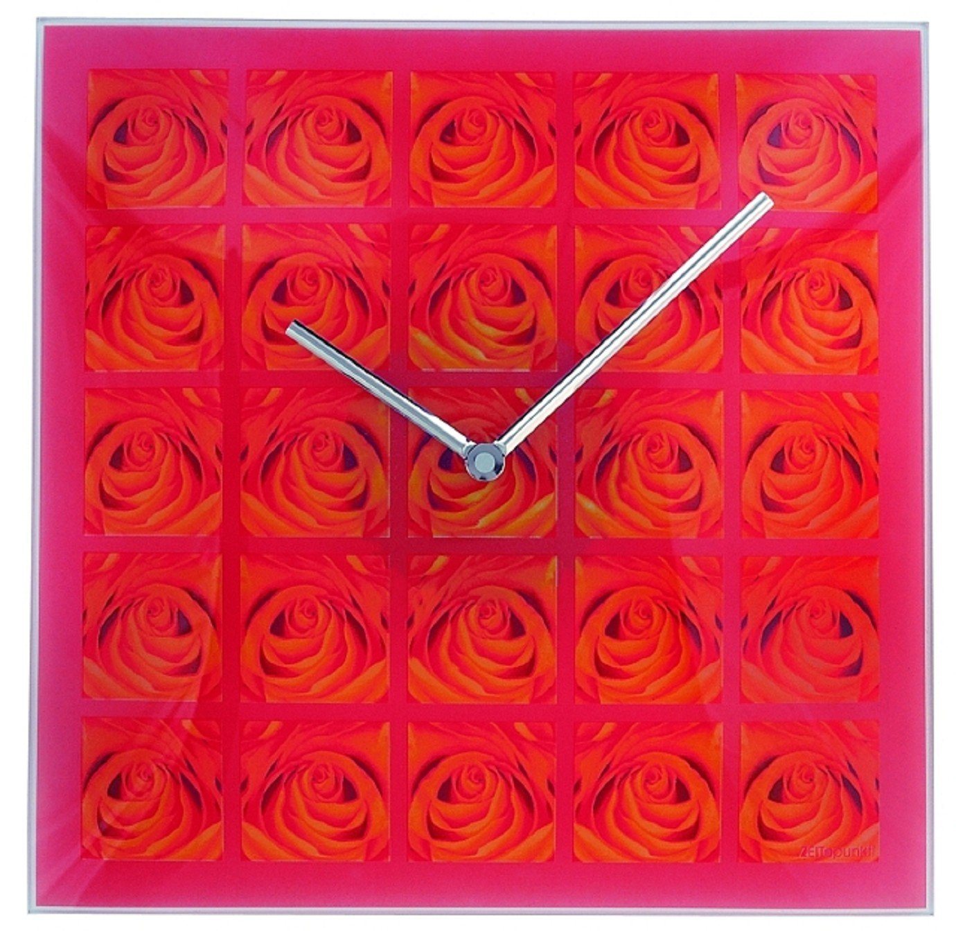 Beauty.Scouts Wanduhr Wanduhr Quartz Wanduhr Roses" Glas, Küche, 30x30 cm, in Rot" von Beauty.Scouts