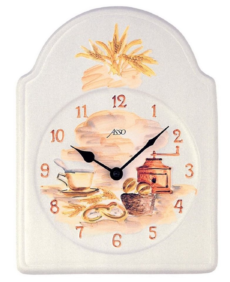 Beauty.Scouts Wanduhr Wanduhr Quartzuhr Breakfast", Keramik, handbemalt, 20x27x4 cm" von Beauty.Scouts