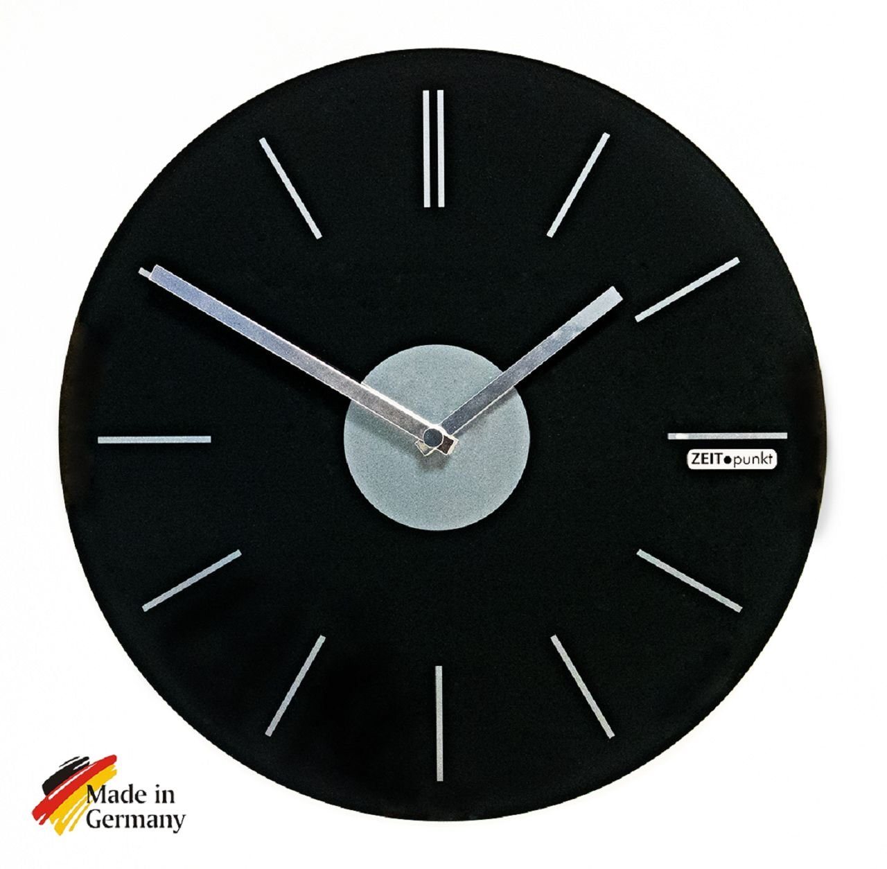 Beauty.Scouts Wanduhr Wanduhr Quartzwanduhr White Point" bedrucktes Glas, Ø40cm, schwarz" von Beauty.Scouts