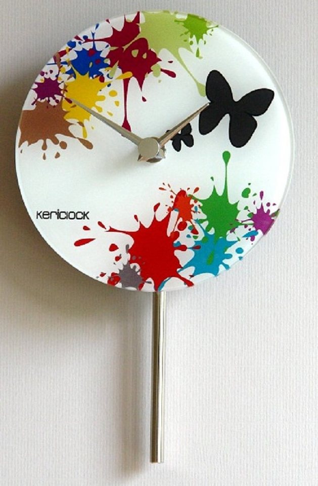 Beauty.Scouts Wanduhr Wanduhr Pendeluhr "Farbkleckse" Glas, Küche, 23x14 cm, in Bunt Beauty.Scouts Wanduhr Wanduhr Pendeluhr "Farbkleckse" Glas, Küche, 23x14 cm, in Bunt von Beauty.Scouts