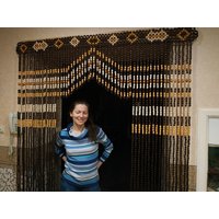 Perlen Türvorhang Dekor Für Wohnzimmer Holz Jalousie Wand Dekor Vorhänge Holzperle Handmade Unikat Geschenk Mutter Frau von BeautyUkraine