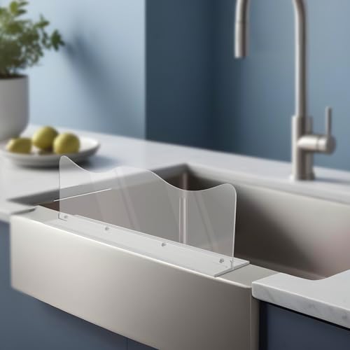 Beautyflier Spritzschutz für Spüle aus Acryl, Premium Küchenspüle Wasserspritzschutz, der hinter der Spüle platziert werden kann, für Küche, Insel und Badezimmer, 42 cm, einfache Installation von Beautyflier
