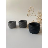 3Er Set Kleiner Beton Übertopf, Sukkulenten Übertopf Aus Beton, Mini Weihnachtsgeschenke von BeautyofStoneCrafts