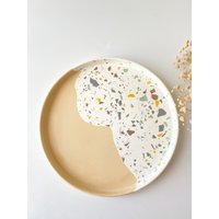 Double Style Terrazzo Runde Serviertablett, Catchall Tablett, Schmuck Badeschale, Weihnachtsgeschenke von BeautyofStoneCrafts