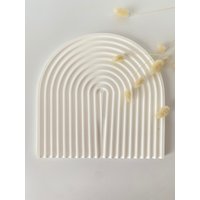 Großes Weißes Bogen-Serviertablett, Mit Blattgold Verzierte Eitelkeitsbogen-Tabletts, Großes Tablett, Tischdekoration, Betondekor, Einweihungsparty Großes Weißes Bogen-Serviertablett, Mit Blattgold Verzierte Eitelkeitsbogen-Tabletts, Großes Tablett, Tischdekoration, Betondekor, Einweihungsparty von BeautyofStoneCrafts