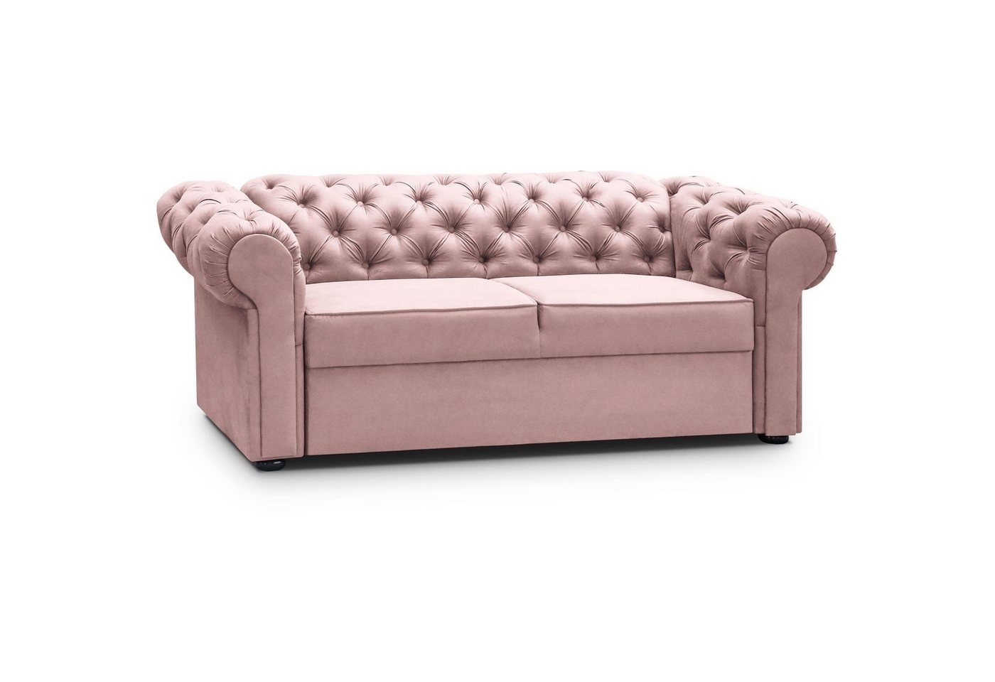 Beautysofa 2-Sitzer Chester, Polstersofa im Chesterfield Stil, Zweisitzer Sofa aus Velours, inklusive Wellenunterfederung von Beautysofa