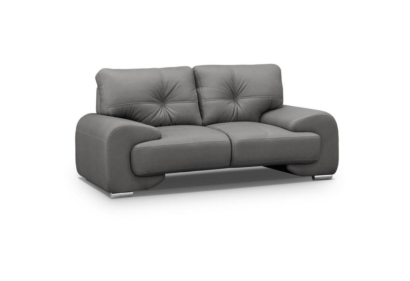 Beautysofa 2-Sitzer Maxime lux, 2-Sitzer Sofa im modernes Design aus Kunstleder, mit Wellenunterfederung, mit dekorativen Nähten von Beautysofa
