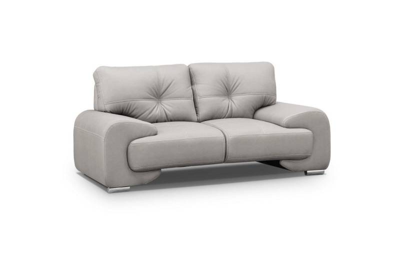 Beautysofa 2-Sitzer Maxime lux, 2-Sitzer Sofa im modernes Design aus Kunstleder, mit Wellenunterfederung, mit dekorativen Nähten von Beautysofa
