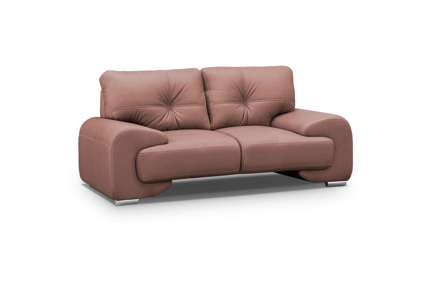 Beautysofa 2-Sitzer Maxime lux, 2-Sitzer Sofa im modernes Design aus Kunstleder, mit Wellenunterfederung, mit dekorativen Nähten von Beautysofa