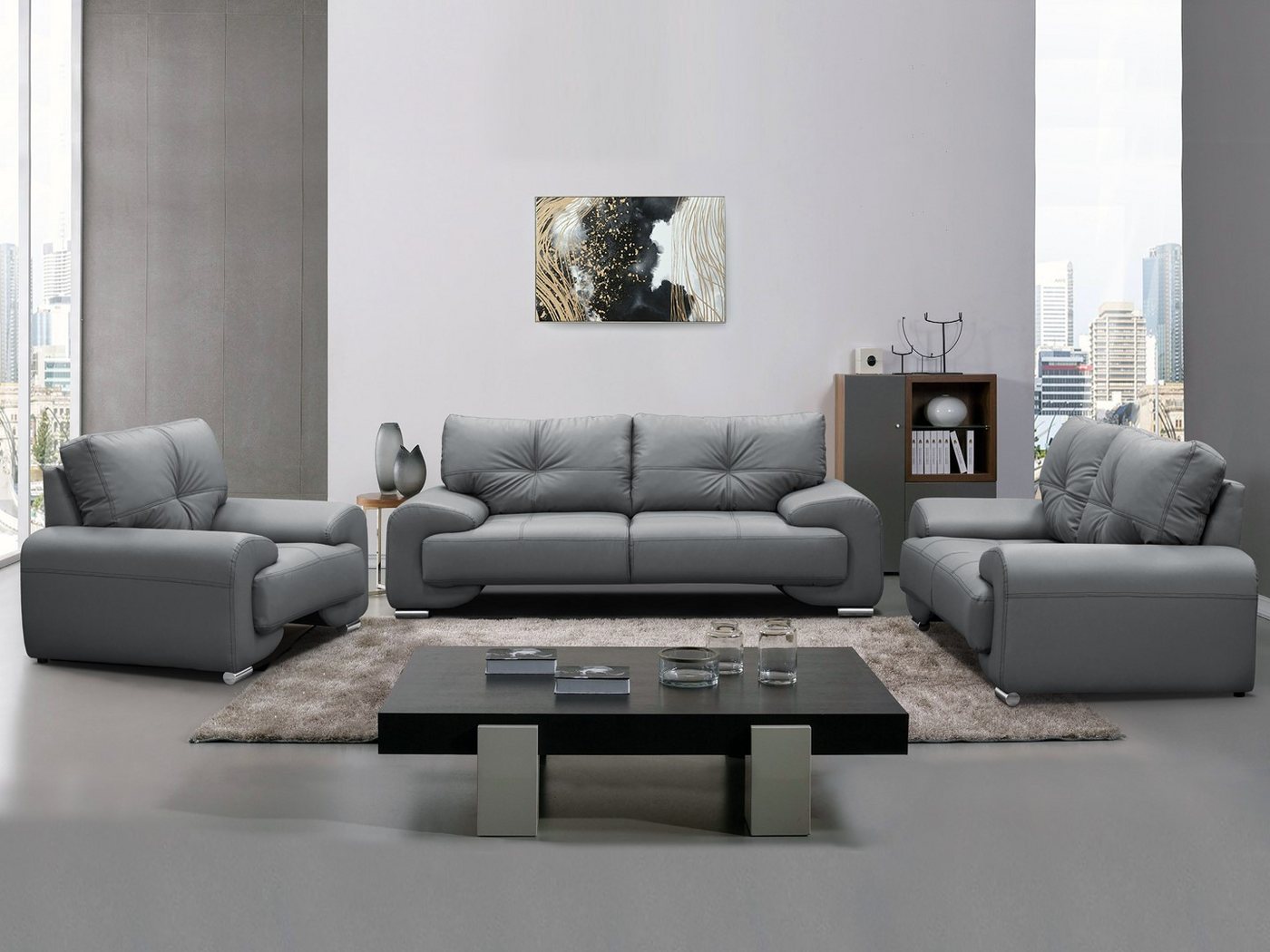 Beautysofa Big-Sofa Polstergarnitur Omega Set 3+2+1 Sofa Wohnzimmer Sofagarnitur von Beautysofa