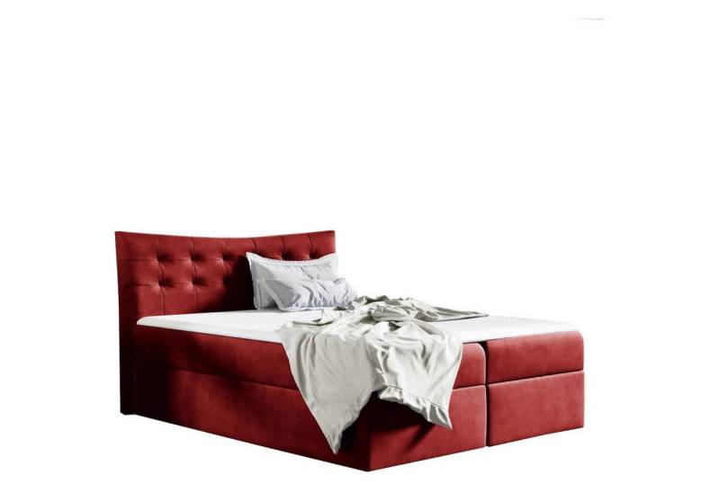 Beautysofa Boxspringbett BAHAMA (Bett, Doppelbett inklusive Automatik mit Federn), mit Bettkasten, Federkernmatratze, Topper-Matratzen von Beautysofa