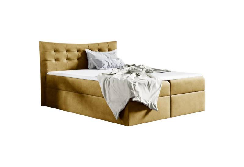 Beautysofa Boxspringbett BAHAMA (Bett, Doppelbett inklusive Automatik mit Federn), mit Bettkasten, Federkernmatratze, Topper-Matratzen von Beautysofa