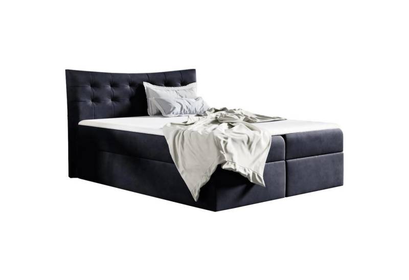 Beautysofa Boxspringbett BAHAMA (Bett, Doppelbett inklusive Automatik mit Federn), mit Bettkasten, Federkernmatratze, Topper-Matratzen von Beautysofa