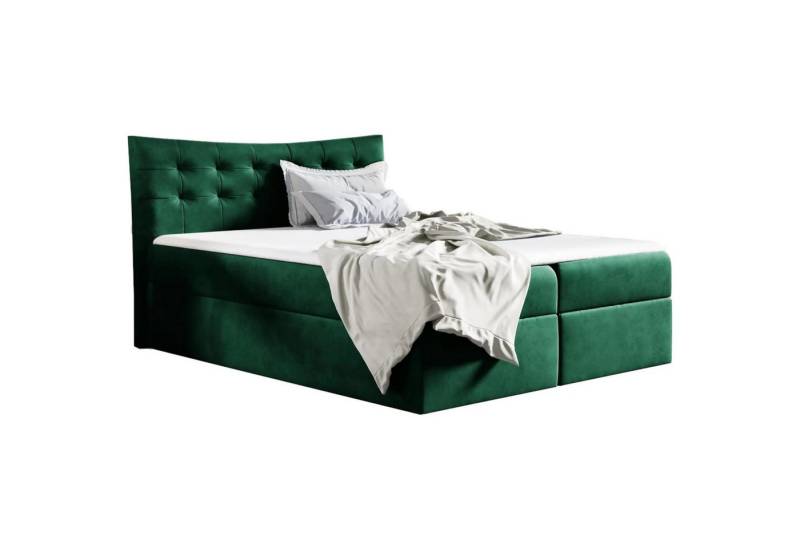 Beautysofa Boxspringbett BAHAMA (Bett, Doppelbett inklusive Automatik mit Federn), mit Bettkasten, Federkernmatratze, Topper-Matratzen von Beautysofa