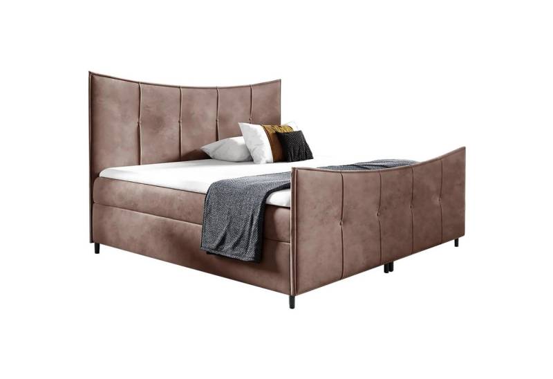 Beautysofa Boxspringbett BERGO LUX (Doppelbett, Bett), Polsterbett im modernes Design, inklusive Federkern, mit Topper von Beautysofa