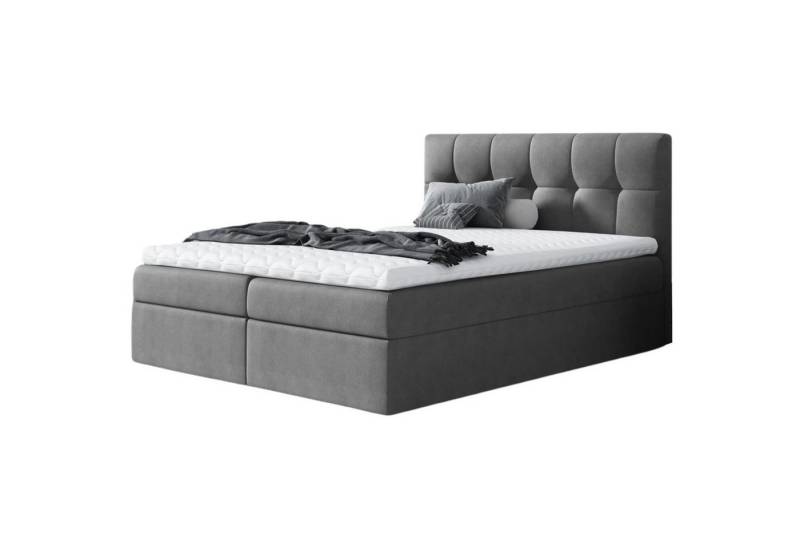 Beautysofa Boxspringbett Kontinentales Bett mit Matratze und Behälter inklusive Cori (mit Matratze und Topper), Doppelbett, Polsterbett mit zwei Bettkästen von Beautysofa