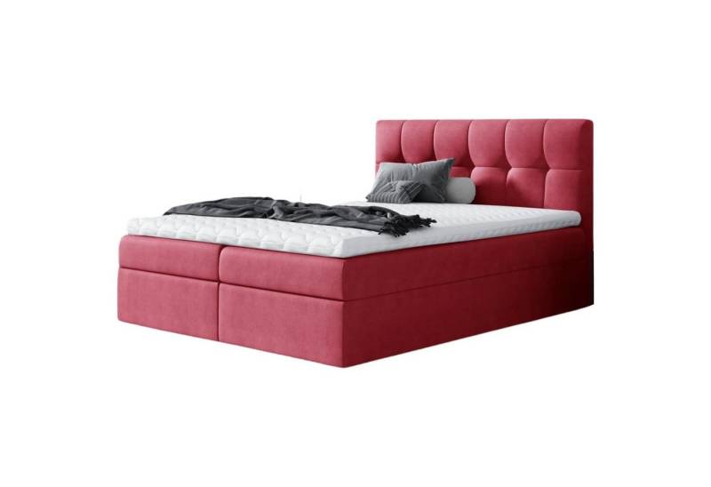 Beautysofa Boxspringbett Kontinentales Bett mit Matratze und Behälter inklusive Cori (mit Matratze und Topper), Doppelbett, Polsterbett mit zwei Bettkästen von Beautysofa