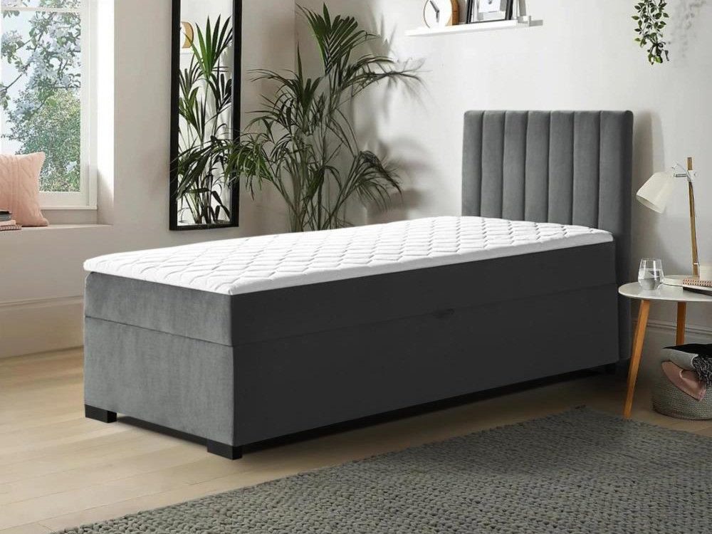 Beautysofa Boxspringbett Eric (kleines Bett, inkl. Federkernmatratze, Topper, Bettkasten), B:90/100/140/160/180cm von Beautysofa