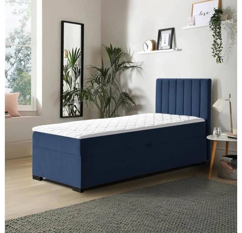 Beautysofa Boxspringbett Eric B:90/100/140/160/180cm (kleines Bett, inkl. Federkernmatratze, Topper, Bettkasten), Die Lieferung beinhaltet die Lieferung in die Wohnung von Beautysofa