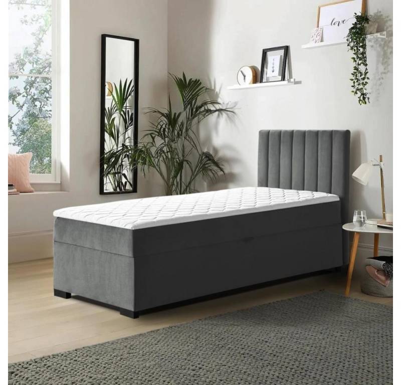 Beautysofa Boxspringbett Eric B:90/100/140/160/180cm (kleines Bett, inkl. Federkernmatratze, Topper, Bettkasten), Die Lieferung beinhaltet die Lieferung in die Wohnung von Beautysofa
