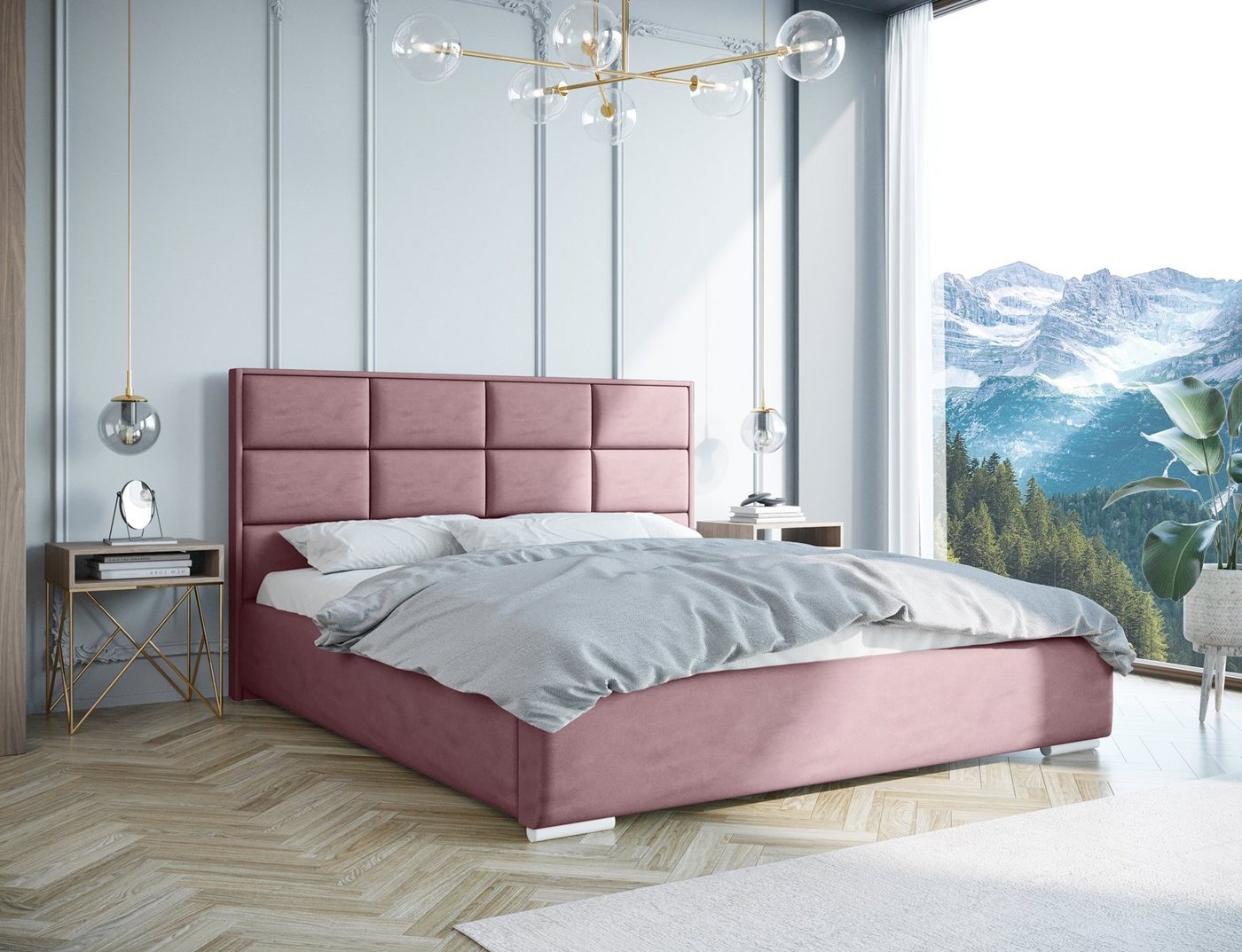 Beautysofa Boxspringbett KEYA (modernen Polsterbett, Bett), inklusive Holzgestell, große Bettkasten, 34 Lattenrosten von Beautysofa