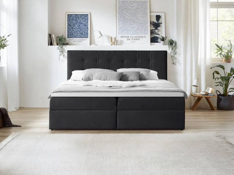 Beautysofa Boxspringbett mit Bettkasten Topiq II, Doppelbett mit Federkernmatratze von Beautysofa
