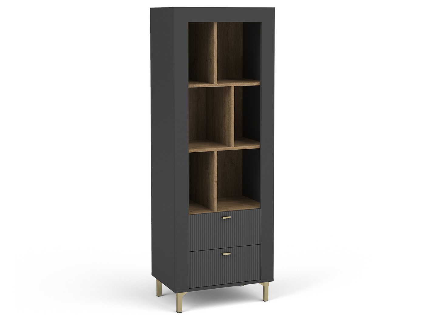 Beautysofa Bücherregal MONTA mit 2 Schubladen, Modernes Design, viel Stauraum, hochwertige von Beautysofa