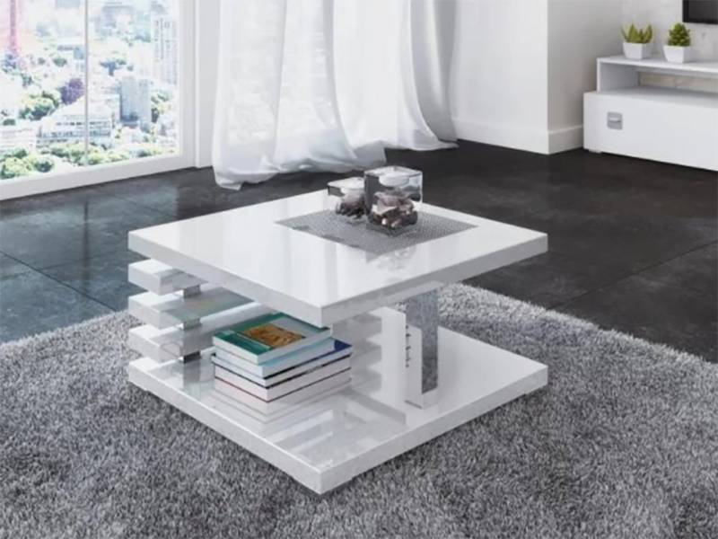 Beautysofa Couchtisch KYOTO 60×60 – Modernes Design mit praktischer Ablage von Beautysofa