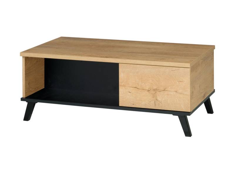 Beautysofa Couchtisch Jenny 08, hochbeiniger Couchtisch mit Stauraum (Farbe: eiche lefkas + schwarz) von Beautysofa