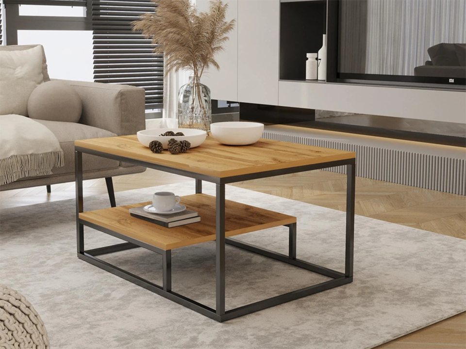 Beautysofa Couchtisch mit Fach CARLO (Farbe: weiß, schwarz, Eiche Wotan) von Beautysofa