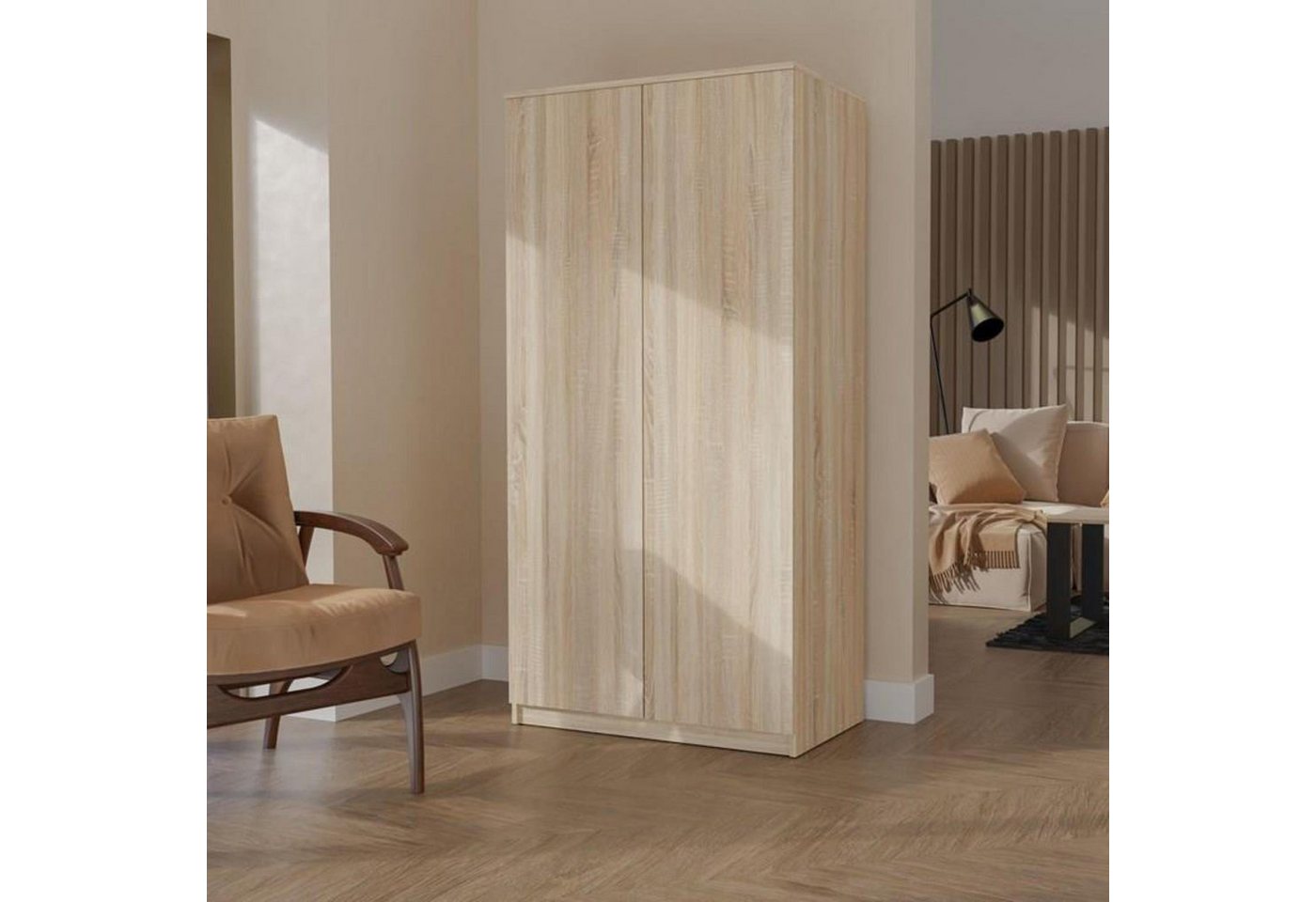 Beautysofa Drehtürenschrank Jan (leichte einfache Form, modernes Kleiderschrank) 2-türig Schrank von Beautysofa