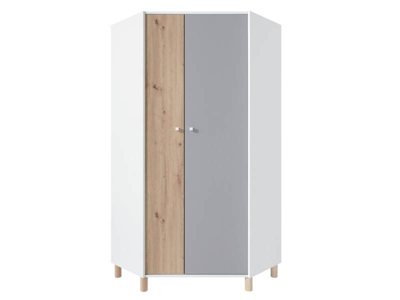 Beautysofa Eckkleiderschrank FIGO mit 2 Türen (Eckschrank für Mädchen und Jungen, mit Kleiderstange und Regalböden) Höhe: 190 cm von Beautysofa