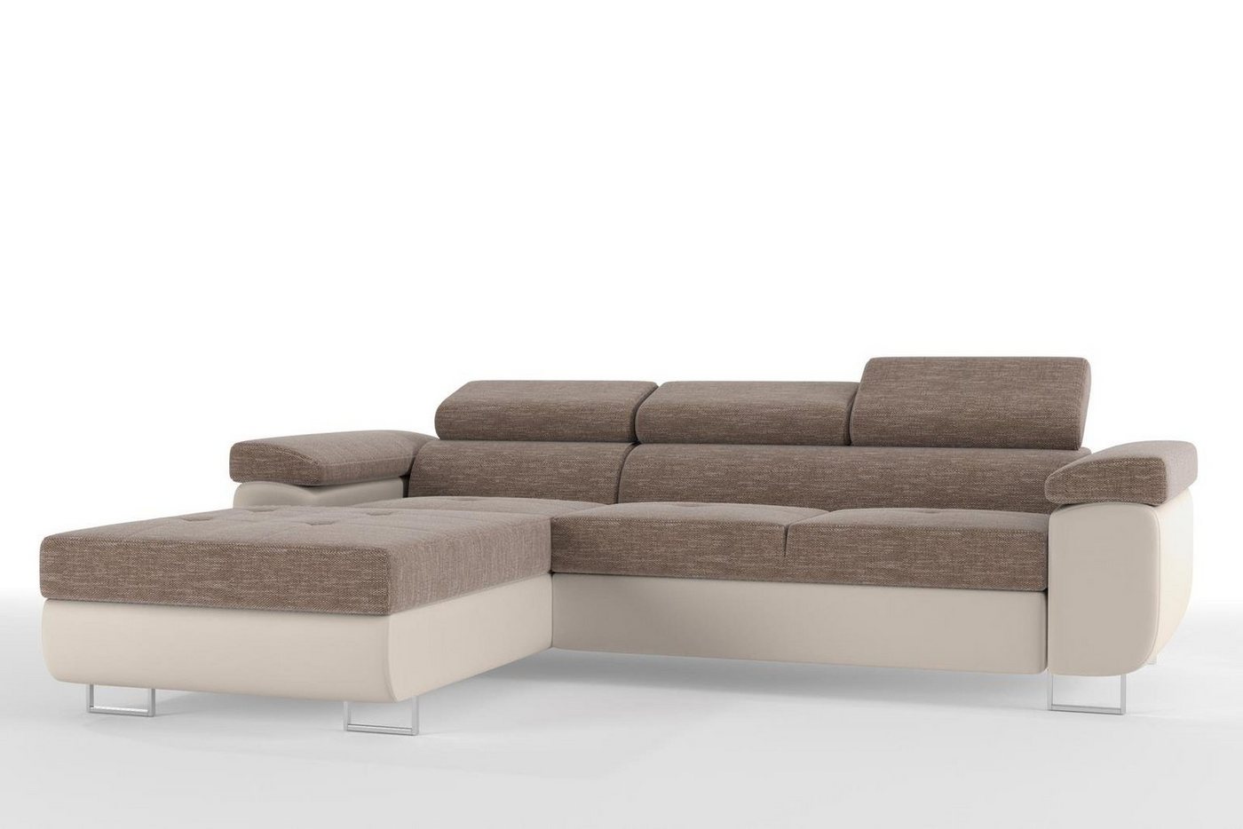 Beautysofa Ecksofa Alons, L-Form Polsterecke, mit Bettfunktion, mit Bettkasten, Wellenunterfederung von Beautysofa