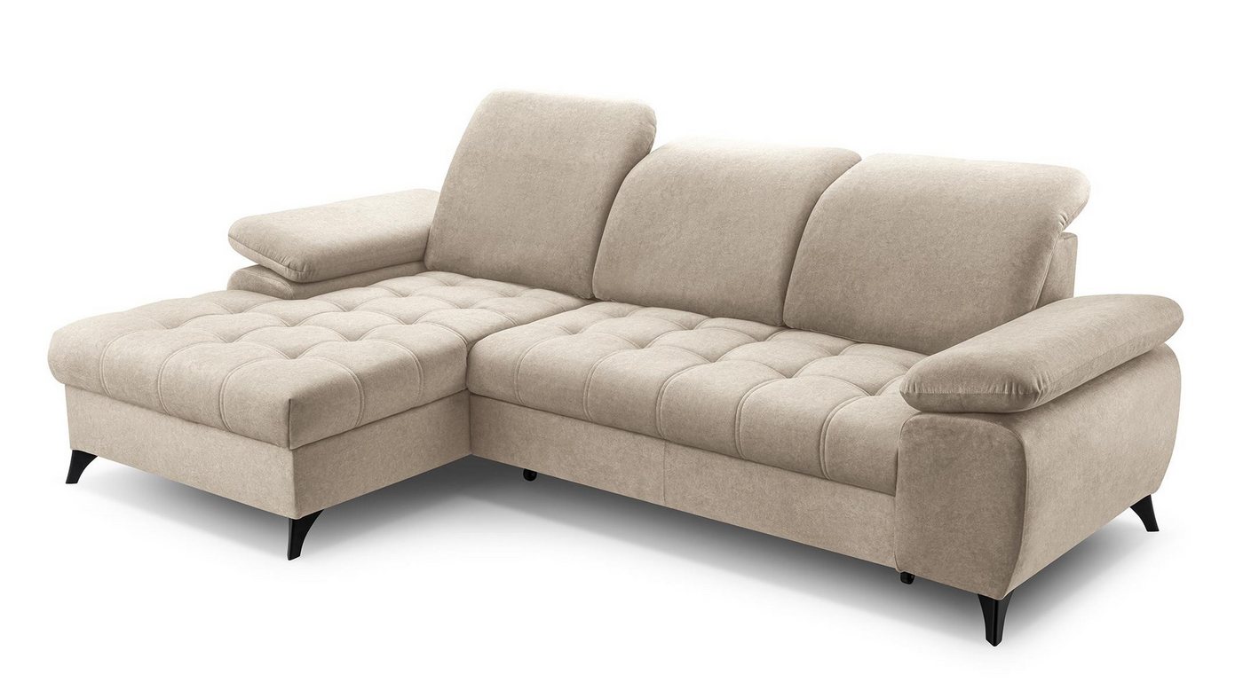 Beautysofa Ecksofa BELLO, mit Schlaffunktion, Verstellbare Kopfstützen, linke oder rechte Seite Beautysofa Ecksofa BELLO, mit Schlaffunktion, Verstellbare Kopfstützen, linke oder rechte Seite von Beautysofa