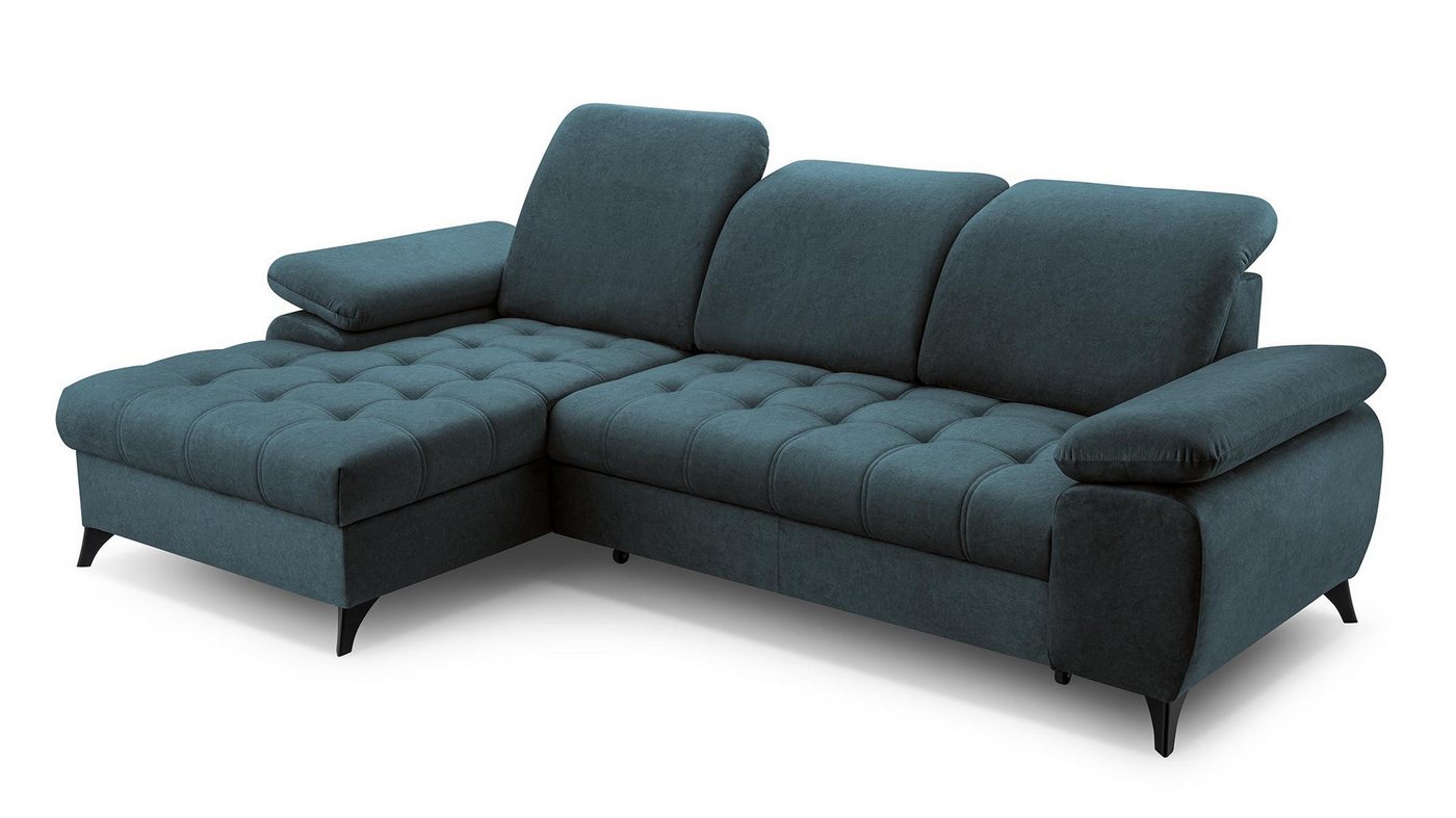 Beautysofa Ecksofa BELLO, mit Schlaffunktion, Verstellbare Kopfstützen, linke oder rechte Seite von Beautysofa