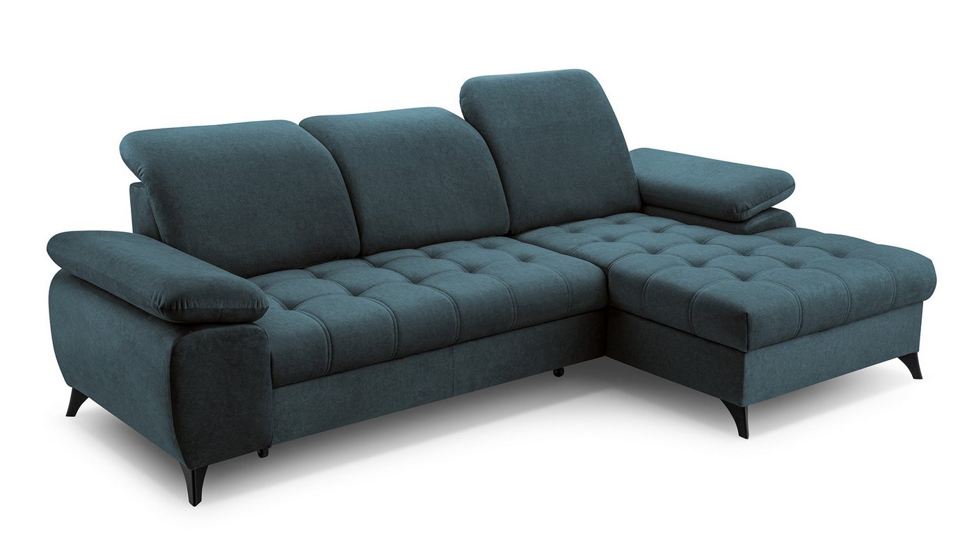 Beautysofa Ecksofa BELLO, mit Schlaffunktion, Verstellbare Kopfstützen, linke oder rechte Seite von Beautysofa