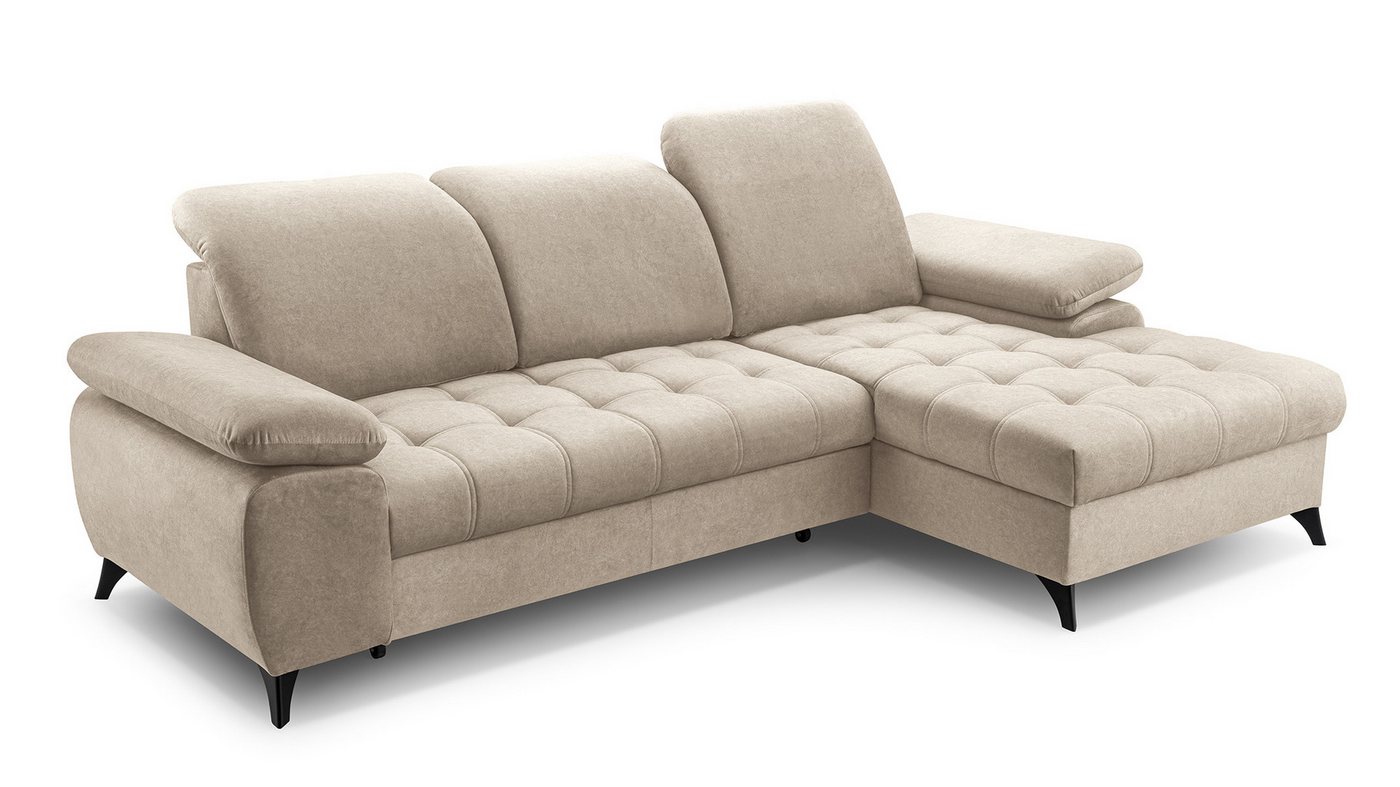 Beautysofa Ecksofa BELLO, mit Schlaffunktion, Verstellbare Kopfstützen, linke oder rechte Seite Beautysofa Ecksofa BELLO, mit Schlaffunktion, Verstellbare Kopfstützen, linke oder rechte Seite von Beautysofa
