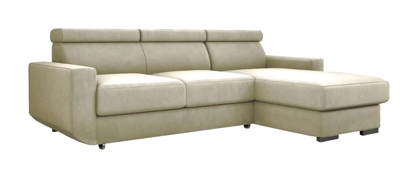 Beautysofa Ecksofa Bonny, universelle L-Form Sofa mit Wellenunterfederung, mit Relaxfunktion, Velours-Bezug, verstellbare Kopfstützen von Beautysofa